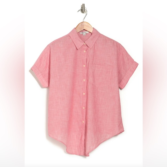 Madewell End On End Tie Front Collared Shirt - Picture 3 of 5